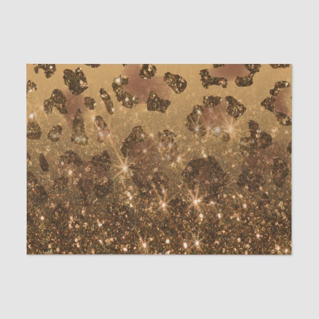 Papier Mousseline Empreinte de léopard Parties scintillant d'or (Recto)