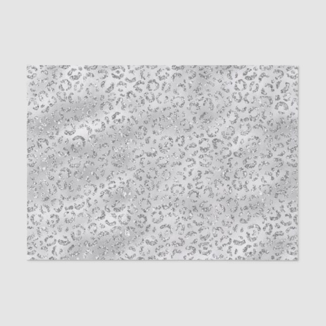 Papier Mousseline Empreinte de léopard Parties scintillant Silver Gr (Recto)