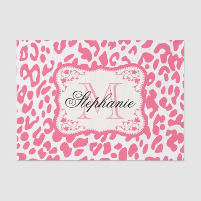 Papier Mousseline Empreinte de léopard rose (Recto)