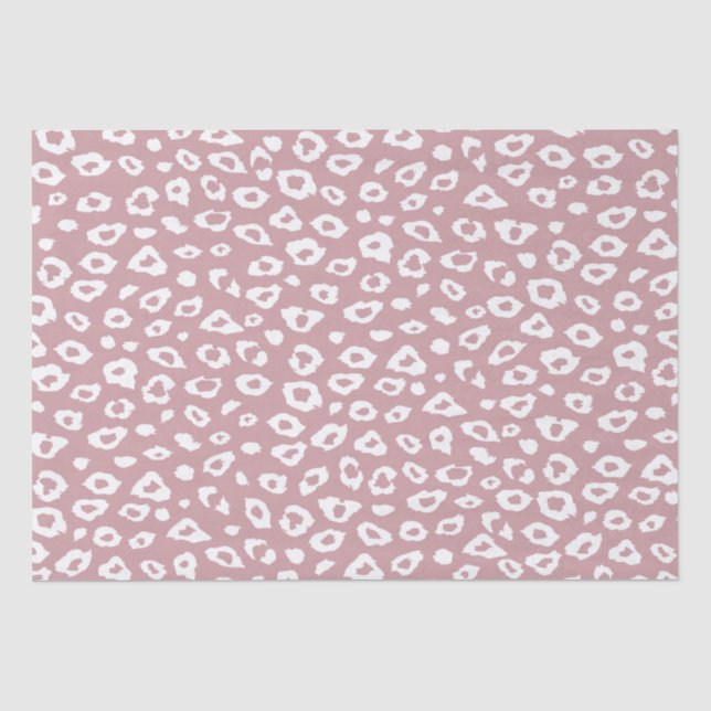 Papier Mousseline Empreinte de léopard rose et blanc (Recto)