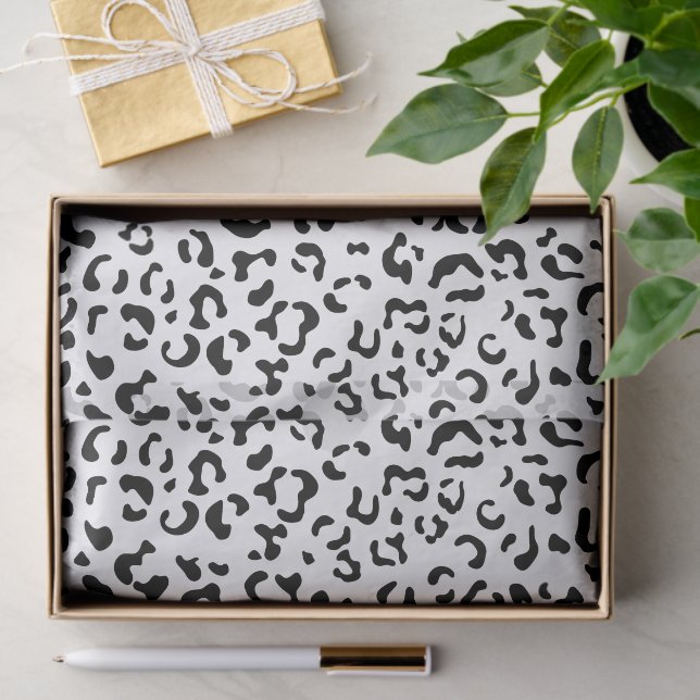 Papier Mousseline Empreinte de léopard, Zones Léopard, Noir Et Blanc (Cadeau)