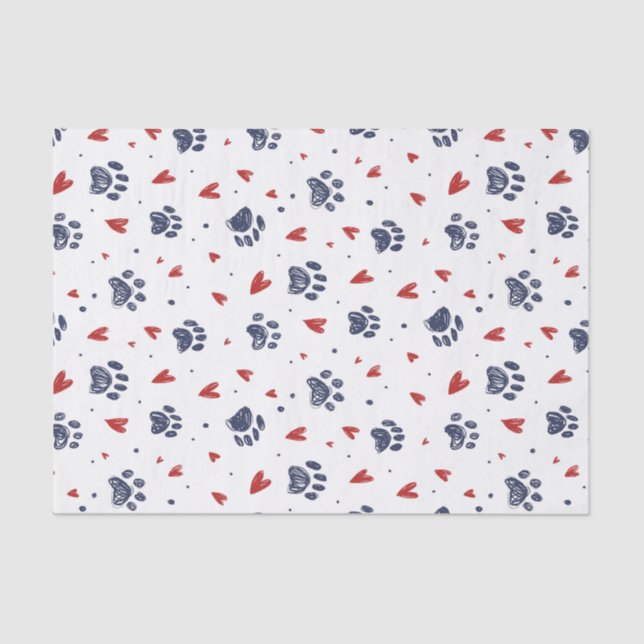 Papier Mousseline Empreinte de patte de chien Motif de coeur pour la (Recto)