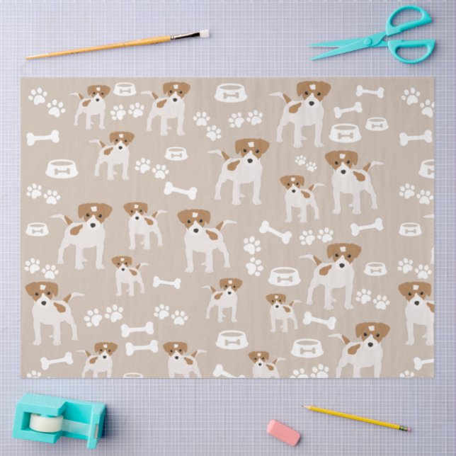 Papier Mousseline Empreinte de patte de chiot de chien mignon Motif (Artisanat)
