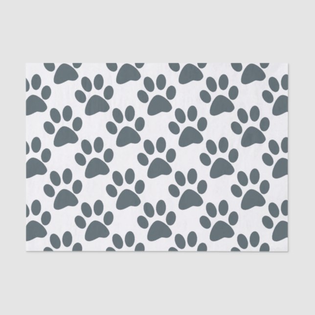 Papier Mousseline Empreinte de patte gris (Recto)