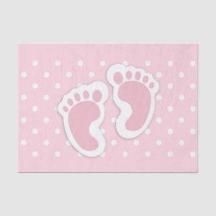 Papier Mousseline Empreintes Bébé Rose Cute