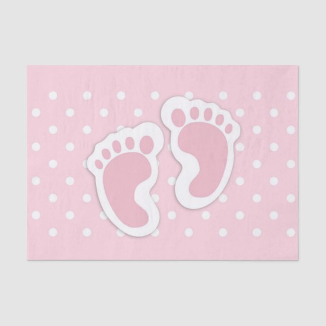 Papier Mousseline Empreintes Bébé Rose Cute (Recto)