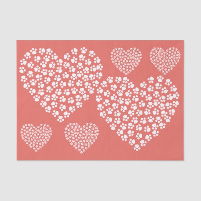 Papier Mousseline Empreintes de pattes De Chiens En Blanc Sur Papier (Recto)