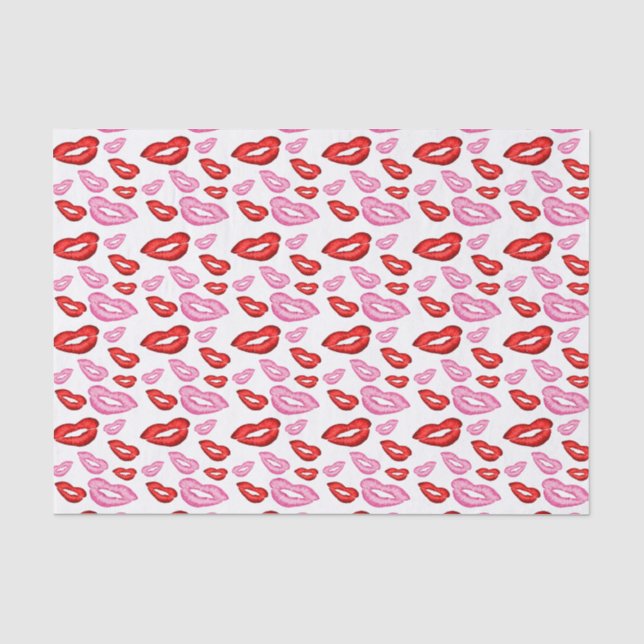 Papier Mousseline Empreintes de rouge à lèvres  (Recto)
