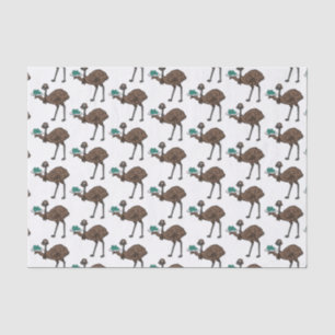 Papier Mousseline Emu avec dessin animé d'oeufs