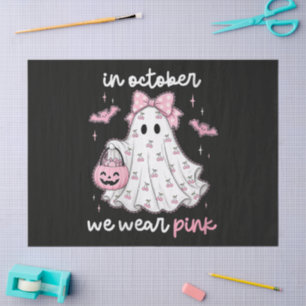 Papier Mousseline en Octobre Nous Portons Rose Fantôme Halloween