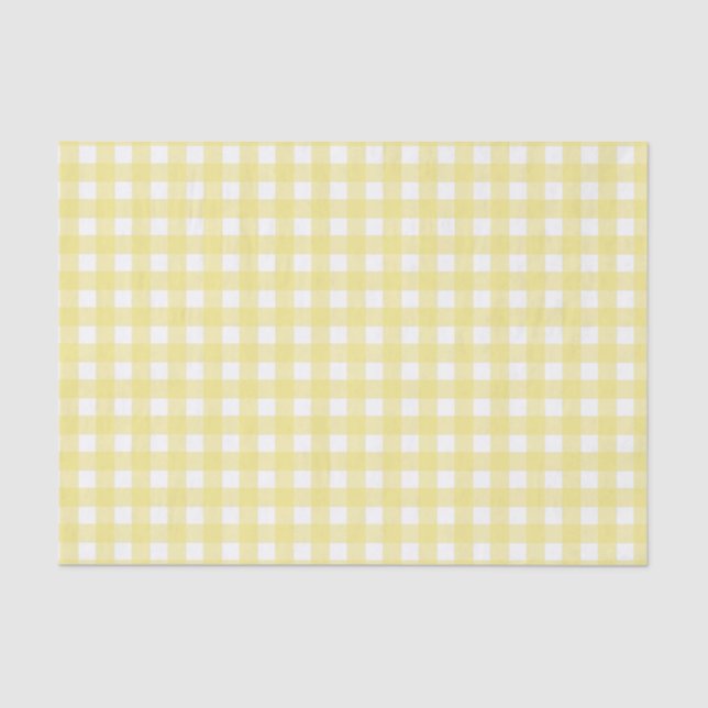 Papier Mousseline En vichy jaune pâle et blanc (Recto)