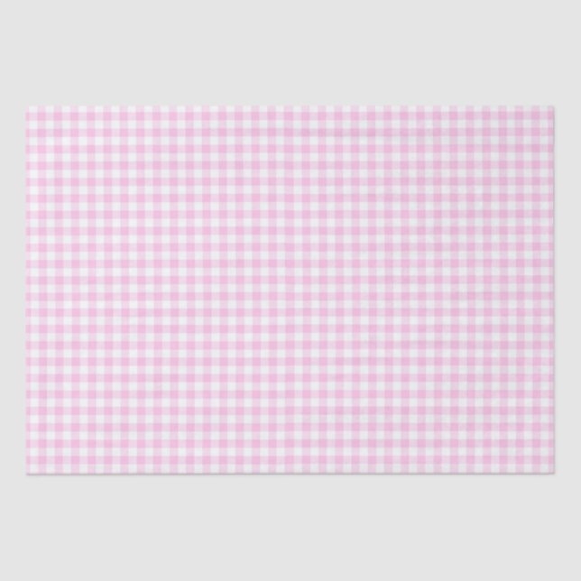 Papier Mousseline En vichy rose et blanc (Recto)