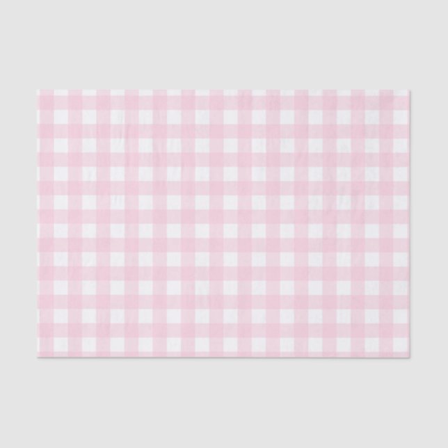 Papier Mousseline En vichy rose pastel (Recto)