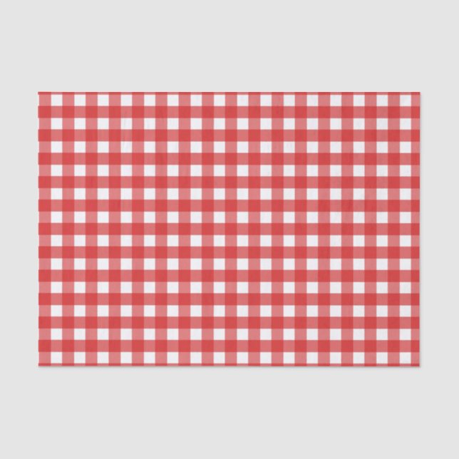 Papier Mousseline En vichy rouge (Recto)