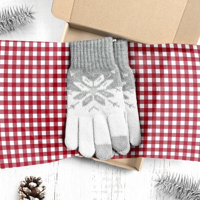 Papier Mousseline En vichy rouge et blanc Plaid Noël (Créateur téléchargé)