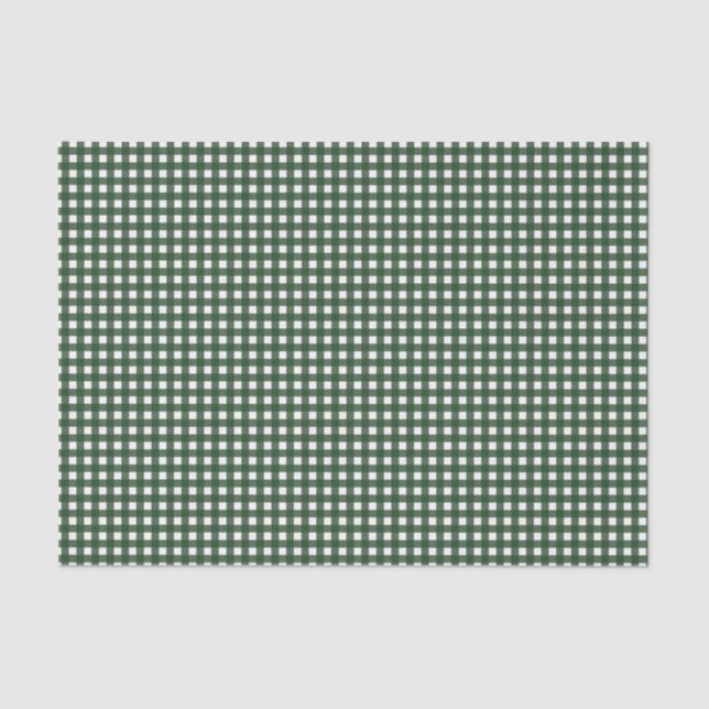 Papier Mousseline En vichy vert et blanc (Recto)