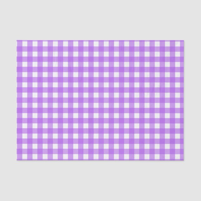 Papier Mousseline En vichy violet brillant (Recto)