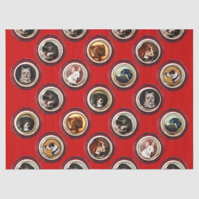 PAPIER MOUSSELINE ENAMÉRIQUES VICTORIENNES /PORTRAITS DE CHIEN MINIA (Recto)