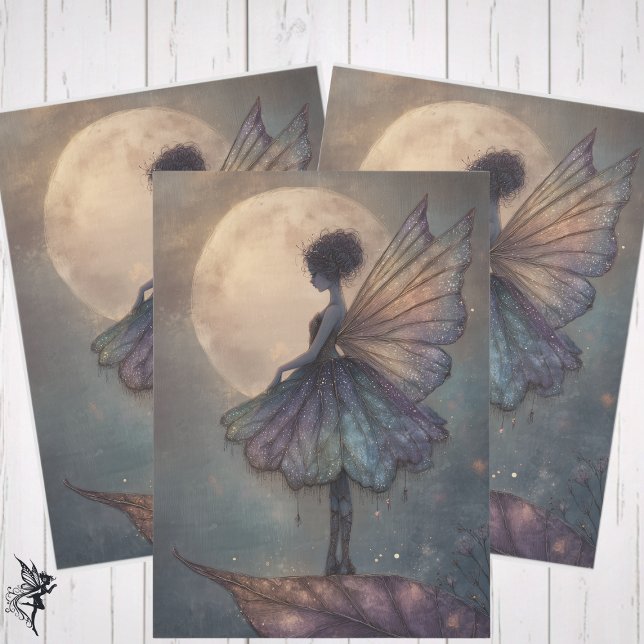 Papier Mousseline Enchanted Moonlight Fairy Watercolor Fantasy (Créateur téléchargé)