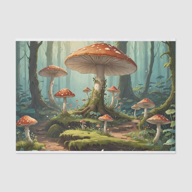 Papier Mousseline Enchanted Mushroom Forest (Recto)