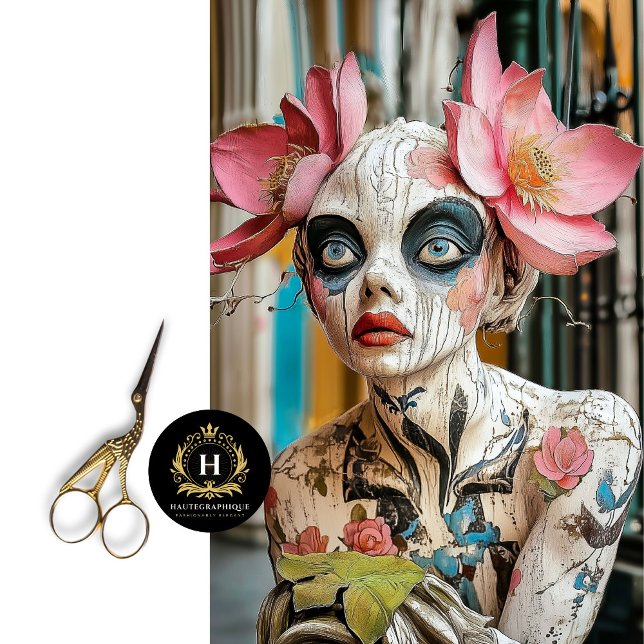 Papier Mousseline Enchanter Gothique Gargoyle Floral Crown Découpage (Créateur téléchargé)