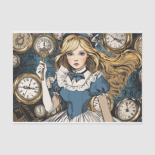 Papier Mousseline Enchanter Vintage Alice au pays des merveilles