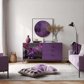 Papier Mousseline Enchanting Midnight Purple Crow Garden Decoupage