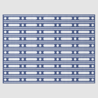 Papier Mousseline Encre Bleu 2 Incrustation d'Os Points Bordure Déco