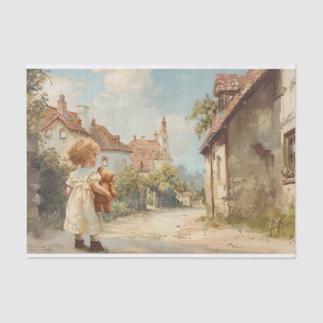 Papier Mousseline Enfant avec ours en peluche 2 papier découpage (Recto)