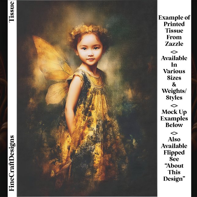 Papier Mousseline Enfant de la fée de bois, Couronne de fleurs EG5R  (Créateur téléchargé)