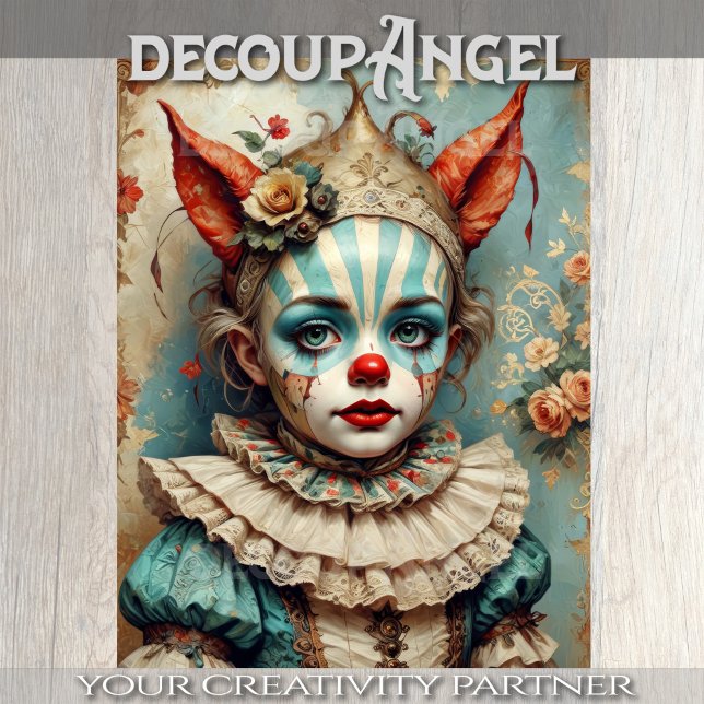 Papier Mousseline Enfant en robe lunaire - Découpage - (Créateur téléchargé)