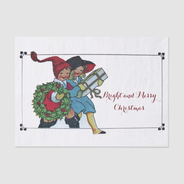 Papier Mousseline ENFANTS AVEC NOËL CADEAU DE glace (Recto)