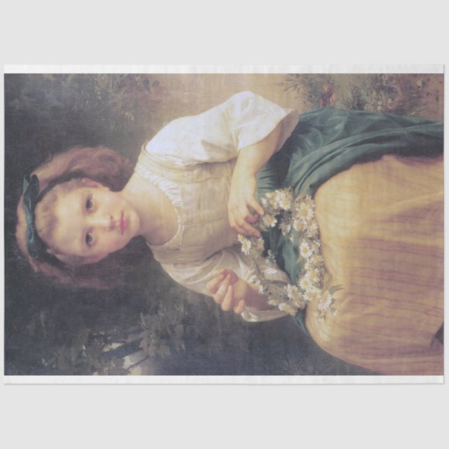 Papier Mousseline Enfants brassant une couronne, Bouguereau (Recto)