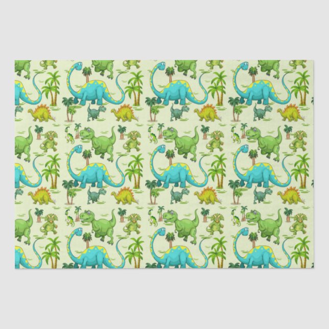 Papier Mousseline Enfants Dinosaur Amusement   (Recto)