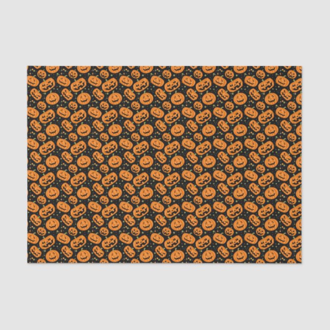 Papier Mousseline Enfants Halloween Grinning Orange Citrouille Fun P (Recto)