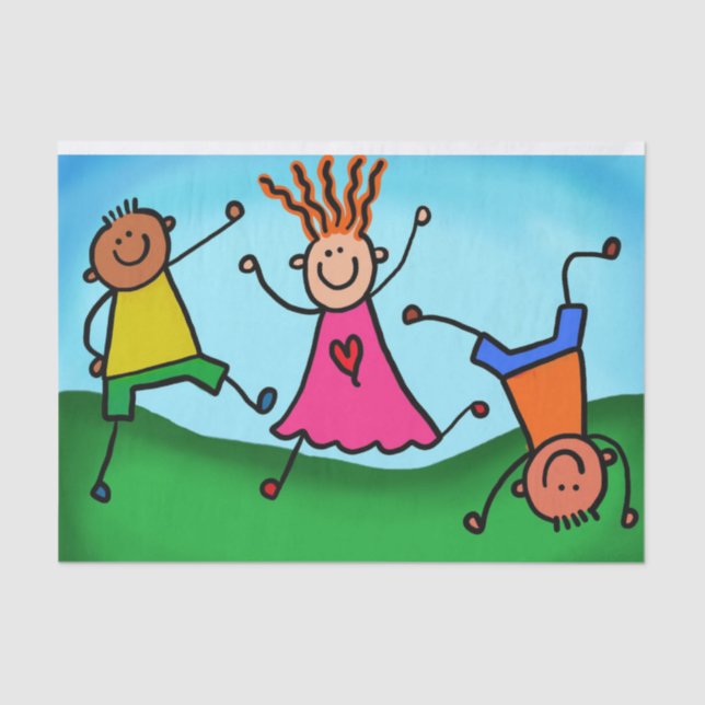 Papier Mousseline Enfants jouant (Recto)