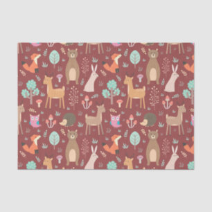 Papier Mousseline Enfants mignons Animaux Red Deer Rabbit Ours Choue