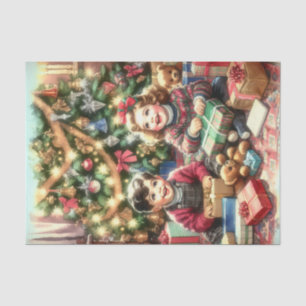Papier Mousseline Enfants nostalgiques sucrés pendant Noël à et de