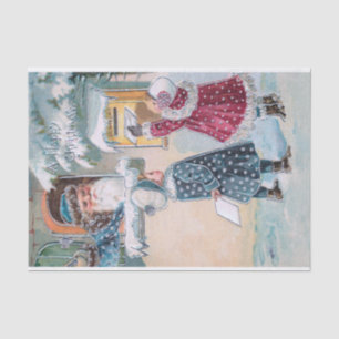 Papier Mousseline Enfants vintages envoyant des lettres à Père Noël