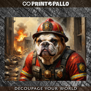 Papier Mousseline English Bulldog comme pompier -