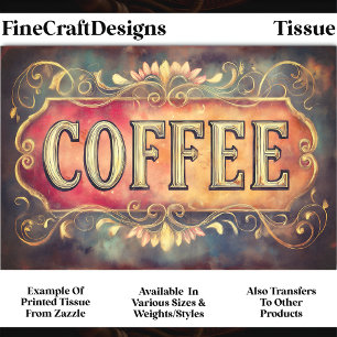 Papier Mousseline Enseigne de café de style antique DQ1F découpage