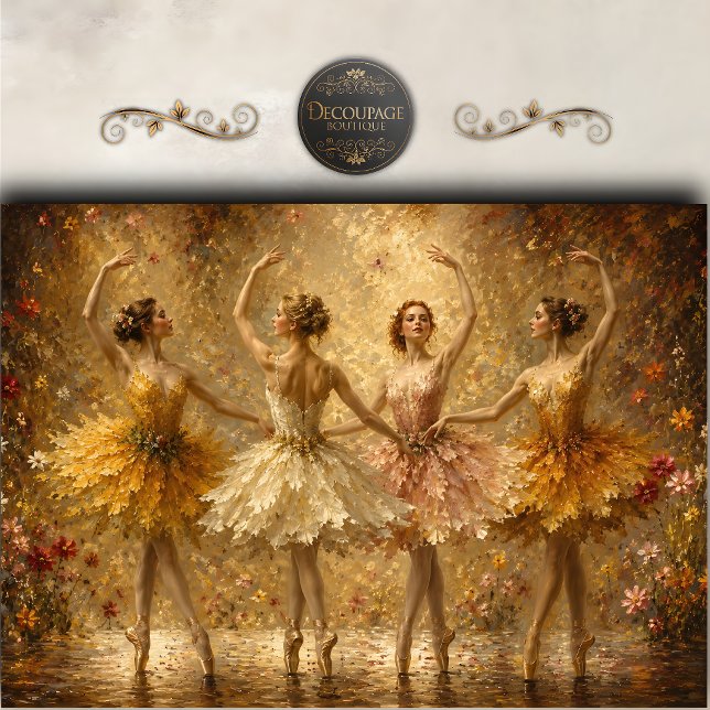 Papier Mousseline Ensemble de ballet d'automne Decoupage (Autumn Ballet Ensemble Decoupage Tissue Paper)