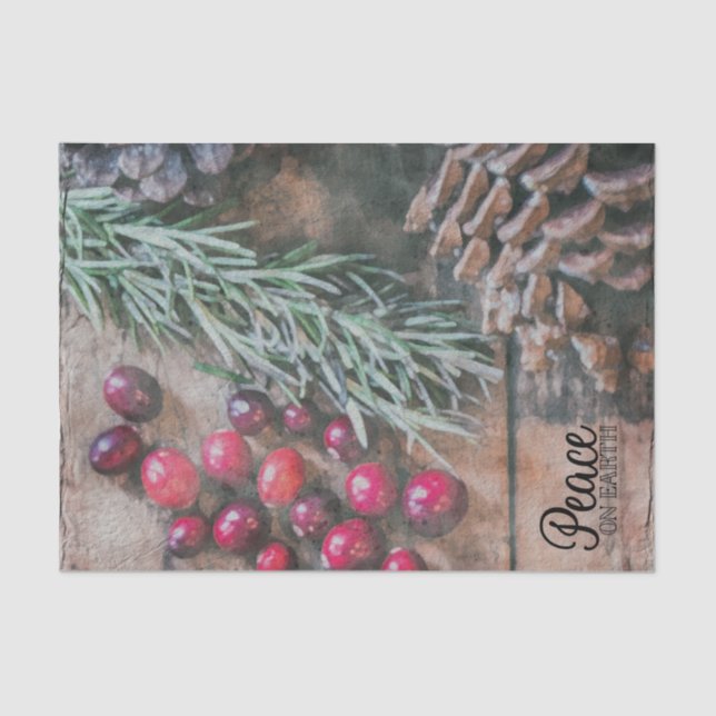 Papier Mousseline Ensemble de papier de tissus (2) Paix sur Terre (Recto)