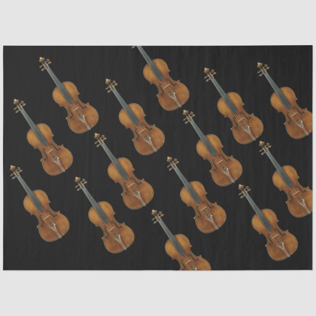 Papier Mousseline Ensemble de violon Stradivari en noir (Recto)