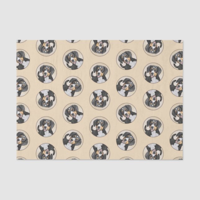 Papier Mousseline Entlebucher Mountain Dog Painting Original Chien A (Recto)