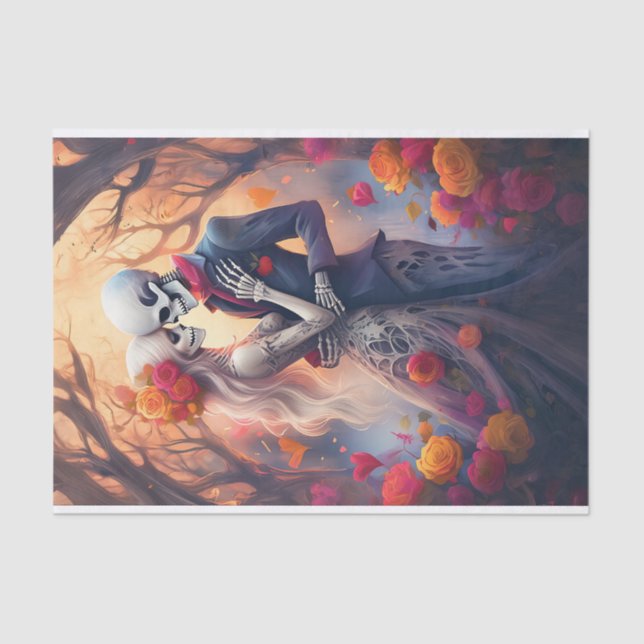 Papier Mousseline Entouré d'Amour Éternel, Firey Gothic Love (Recto)