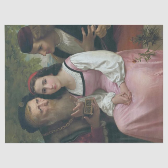 Papier Mousseline Entre richesse et amour (par Bouguereau) (Recto)