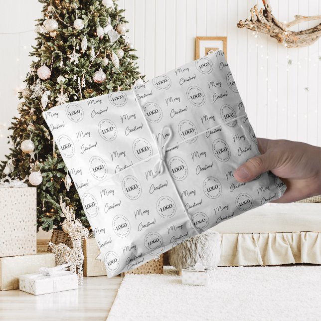 Papier Mousseline Entreprise Ajouter un logo personnalisé Joyeux Noë (Créateur téléchargé)