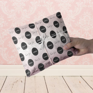 Papier Mousseline Entreprise Logo personnalisé Merci Rose Or