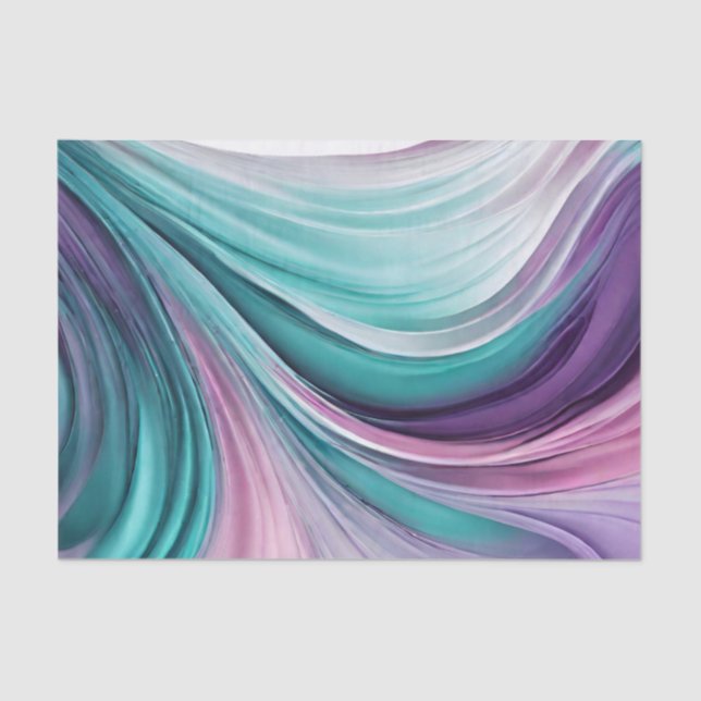 Papier Mousseline Enveloppement cadeau moderne-violet et Turquoise= (Recto)